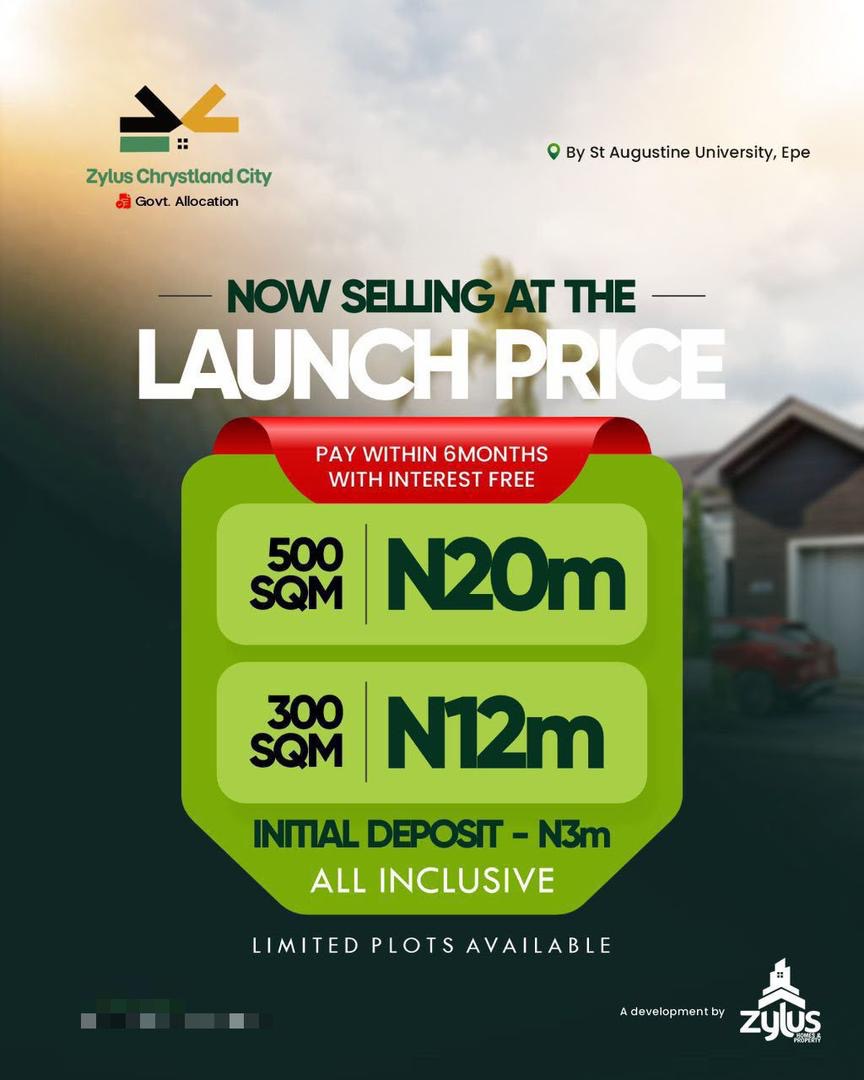 Zylus Chrystland City launch price flyer in Epe